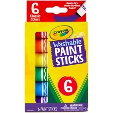 CRAYOLA CYO 546207 — Crayola Washable Paint Sticks - 6 / Pack - Red, Orange, Yellow, Blue, Green, Purple