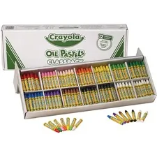 CRAYOLA CYO 524629 — Crayola Classpack Oil Pastel - Blue, Brown, Green, Orange, Peach, Pink, Red, Violet, Yellow, Yellow Green, White, ... - 1 / Box