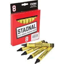 CRAYOLA CYO 5200023051 — Crayola No. 2 Staonal Marking Wax Crayons - 5 Length - 0.6 Diameter - Black - 8 / Box