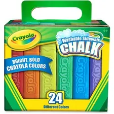CRAYOLA CYO 512024 — Crayola Washable Sidewalk Chalk - 4 Length - Assorted - 24 / Box