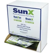 CORETEX PRODUCTS SUX CTSS010661 — SunX CoreTex SPF30 Sunscreen Towelettes with Dispenser - Lotion - Non-greasy, Water Resistant, Sweat Proof, Oil-free, PABA-free - 1 Each