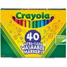 CRAYOLA CYO 587861 — Crayola 40 Ultra-Clean Fine Line Washable Markers - Assorted - 40 / Set