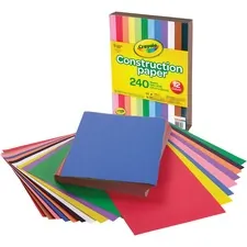 CRAYOLA CYO 993200 — Crayola Construction Paper - Craft Project, School Project, Art - 1.60Height x 9Width x 12Length - 240 / Pack - Assorted