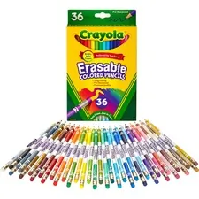 CRAYOLA CYO 681036 — Crayola Erasable Colored Pencils - 3.3 mm Lead Diameter - Thick Point - Assorted Lead - 36 / Pack