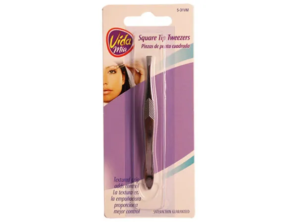 bulk buys MK414 - Deluxe Slant Tip Stainless Steel Tweezers for Brows