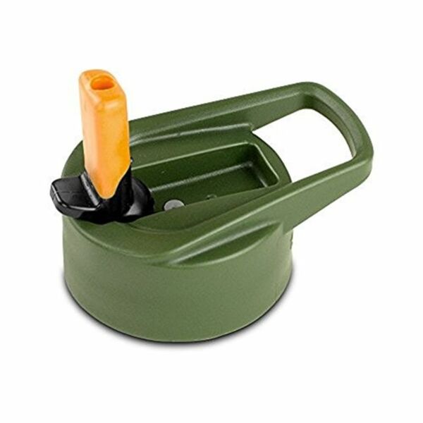 Eco Vessel KTGRNOR - Eco-Vessel Replacement Kids Flip Straw Top, Green with Orang