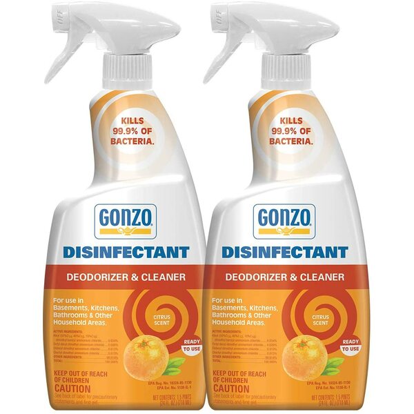 WEIMAN 1042PK2 - Gonzo Natural Magic Disinfectant & Deodorizer, Citrus Scent 