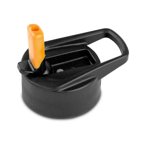Eco Vessel KTBLKOR - Eco-Vessel Replacement Kids Flip Straw Top, Black with Orang