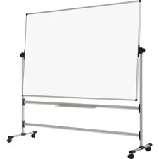 BI-SILQUE VISUAL COMMUNICATION PRODUCTS BVC RQR0221 — MasterVision Earth Dry-erase Revolving Easel - 48 (4 ft) Width x 36 (3 ft) Height - White Melamine Surface - Silver Gray Aluminum Frame - Rectangle - 1 Each