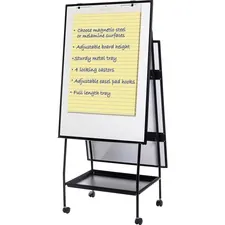 BI-SILQUE VISUAL COMMUNICATION PRODUCTS BVC EA49125016 — MasterVision Melamine Double-sided Easel - 29.5 (2.5 ft) Width x 41.7 (3.5 ft) Height - Melamine Surface - Black Aluminum Frame - Black Stand - Rectangle - Portable - Assembly Required - 1 Each - TAA Compliant