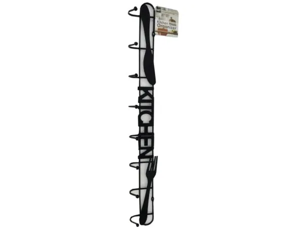 Bulk Buys HL407 — Decorative 8-Hook Black Steel Kitchen Organizer