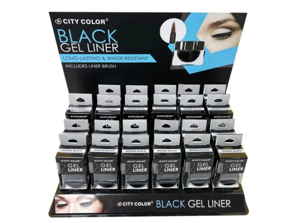 bulk buys MK399 - Premium Black Gel Eyeliner Display with Brushes