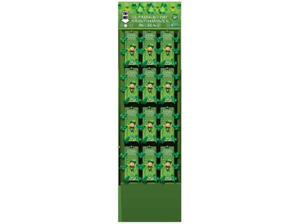 Bulk Buys CA743 — LED Green Shamrock Necklace for St. Patrick's Day Celebration