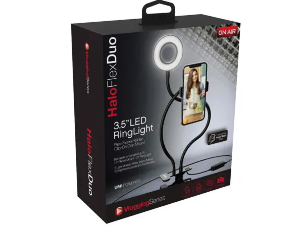 Bulk Buys HD168 — tzumi On Air Halo Flex Duo 3.5'' Ring Light with Flexible Arm
