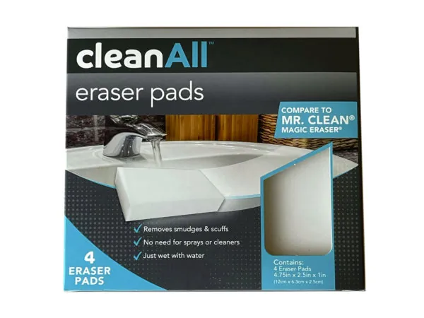 bulk buys GG103 - CleanAll Multi-Surface Eraser Pads - 4 Pack