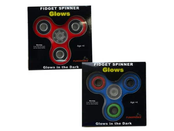 bulk buys KA875 - Glow in the Dark Fidget Spinner for Stress Relief