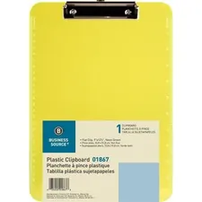 Business Source BSN 01867 — Business Source Transparent Plastic Clipboard - 9 x 12 - Low-profile - Plastic - Neon Green - 1 Each
