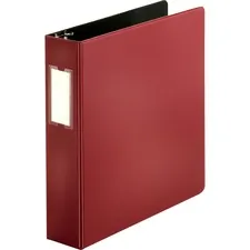 Business Source BSN 33110 — Business Source Slanted D-ring Binders - 2 Binder Capacity - 3 x D-Ring Fastener(s) - 2 Internal Pocket(s) - Chipboard, Polypropylene - Burgundy - PVC-free, Non-stick, Spine Label, Gap-free Ring, Non-glare, Heavy Duty, Open and Closed Triggers - 1 Each