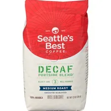 STARBUCKS COFFEE COMPANY SBK 12420877 — Seattle's Best Coffee Decaf Whole Bean Coffee - Decaffeinated - Signature Blend - Medium - 12 oz - 1 Each