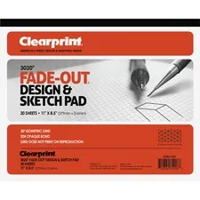 CHARTPAK/PICKETT CLE 932811ISO — Clearprint Isometric Grid Paper Pad - Letter - 30 Sheets - 20 lb Basis Weight - 8 1/2 x 11 - White Paper