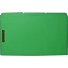 Business Source BSN 17220 — Business Source 1/3 Tab Cut Legal Recycled Fastener Folder - 8 1/2 x 14 - 3/4 Expansion - 2 Fastener(s) - 2 Fastener Capacity - Top Tab Location - Assorted Position Tab Position - Stock - Green - 10% Recycled - 50 / Box