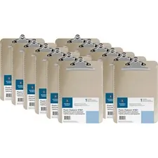 Business Source BSN 01861BX — Business Source Spring Clip Plastic Clipboard - Spring Clip - Plastic - Smoke - 12 / Box