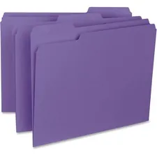 Business Source BSN 99717 — Business Source 1/3 Tab Cut Letter Recycled Top Tab File Folder - 8 1/2 x 11 - Top Tab Location - Assorted Position Tab Position - Stock - Purple - 10% Recycled - 100 / Box