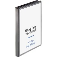 Business Source BSN 19550 — Business Source Heavy-duty View Binder - 1/2 Binder Capacity - Letter - 8 1/2 x 11 Sheet Size - 125 Sheet Capacity - Round Ring Fastener(s) - 2 Internal Pocket(s) - Polypropylene, Chipboard - Black - Heavy Duty, Wrinkle-free, Gap-free Ring, Non-glare, Ink-transfer Resistant, Durable, Sturdy, Exposed Rivet - 1 Each