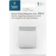 Business Source BSN 37512 — Business Source Nickel Plated Magnetic Clips - 1.5 Length - 1Each - Chrome - Metal