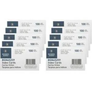 Business Source BSN 65259BX - Business Source Ruled White Index Cards - Front Ruling Surfa