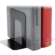 Business Source BSN 42550 — Business Source Heavy-gauge Steel Book Supports - 5.3 Height x 5 Width x 4.8 Depth - Desktop - Non-skid Base, Scratch Resistant, Stain Resistant - Black - Steel - 2 / Pair