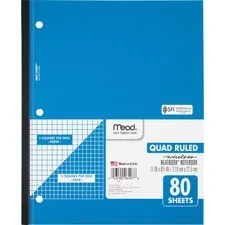 ACCO Brands MEA 06497 — Mead Quad Wireless Neatbook Notebook - Letter - 80 Sheets - Both Side Ruling Surface - 8 1/2 x 11 - White Paper - Micro Perforated - 1 Each
