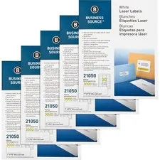 Business Source BSN 21050CT — Business Source Bright White Premium-quality Address Labels - 1 x 2 5/8 Length - Permanent Adhesive - Rectangle - Laser, Inkjet - White - 30 / Sheet - 100 Total Sheets - 15000 / Carton