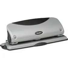 ACCO Brands SWI 74063 — Swingline EasyView Desktop Punch - 3 Punch Head(s) - 12 Sheet - 9/32 Punch Size - Black, Silver
