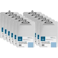 Business Source BSN 01860BX — Business Source Spring Clip Plastic Clipboard - Spring Clip - Plastic - Clear - 12 / Box