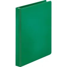Business Source BSN 28556 — Business Source Basic Round-ring Binder - 1 Binder Capacity - Letter - 8 1/2 x 11 Sheet Size - 3 x Round Ring Fastener(s) - Vinyl - Green - Open and Closed Triggers - 1 Each