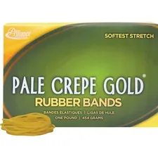 ALLIANCE RUBBER ALL 20165 — Alliance Rubber 20165 Pale Crepe Gold Rubber Bands - Size #16 - Approx. 2675 Bands - 2 1/2 x 1/16 - Golden Crepe - 1 lb Box