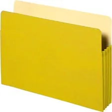 Business Source BSN 26553 — Business Source Letter Recycled File Pocket - 8 1/2 x 11 - 3 1/2 Expansion - Yellow - 10% Recycled - 1 Each