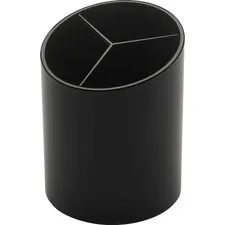 Business Source BSN 32355 — Business Source Large 3-Compartment Plastic Pencil Cup - 3 x 3 x 4.1 x - Plastic - 1 Each - Black