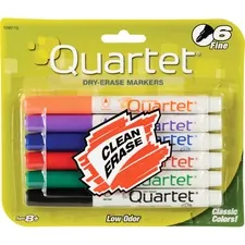 ACCO Brands QRT 659511 — Quartet Classic Dry-Erase Markers - Fine Marker Point - Assorted - 6 / Set