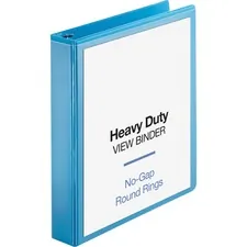 Business Source BSN 19652 — Business Source Heavy-duty View Binder - 1 1/2 Binder Capacity - Letter - 8 1/2 x 11 Sheet Size - 350 Sheet Capacity - Round Ring Fastener(s) - 2 Internal Pocket(s) - Polypropylene-covered Chipboard - Light Blue - Wrinkle-free, Non-glare, Ink-transfer Resistant, Gap-free Ring, Durable, Exposed Rivet, Heavy Duty - 1 Each