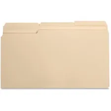 Business Source BSN 17526 — Business Source 1/3 Tab Cut Legal Recycled Top Tab File Folder - 8 1/2 x 14 - 3/4 Expansion - Top Tab Location - Assorted Position Tab Position - Manila - Manila - 10% Recycled - 100 / Box