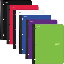 ACCO Brands MEA 09294 — Five Star 11 1-subject Wireless Notebook - 80 Sheets - Sewn - College Ruled - 3 Hole(s) - 9 1/8 x 11 - Black Cover - Plastic Cover - Pocket, Perforated, Bleed Resistant, Easy Tear, Durable Cover - 1 Each