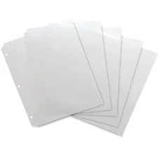 Business Source BSN 32375 — Business Source Poly Binder Pockets - 40 x Sheet Capacity - For Letter 8 1/2 x 11 Sheet - 3 x Holes - Rectangular - Clear - Polypropylene - 5 / Pack