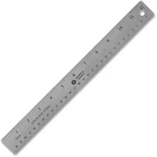 Business Source BSN 32361 — Business Source Nonskid Stainless Steel Ruler - 12 Length - 1/16, 1/32 Graduations - Metric Measuring System - Stainless Steel - 1 Each - Silver