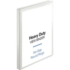 Business Source BSN 19551 — Business Source Round-ring View Binder - 1/2 Binder Capacity - Letter - 8 1/2 x 11 Sheet Size - 125 Sheet Capacity - Round Ring Fastener(s) - 2 Internal Pocket(s) - Polypropylene, Chipboard, Board - White - Wrinkle-free, Non-glare, Transfer Safe, Gap-free Ring, Durable, Sturdy, Clear Overlay - 1 Each