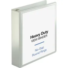Business Source BSN 19701 — Business Source Round-ring View Binder - 2 Binder Capacity - Letter - 8 1/2 x 11 Sheet Size - 475 Sheet Capacity - Round Ring Fastener(s) - 2 Internal Pocket(s) - Polypropylene, Chipboard, Board - White - Wrinkle-free, Non-glare, Transfer Safe, Gap-free Ring, Durable, Sturdy, Clear Overlay - 1 Each