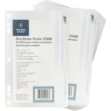 Business Source BSN 01606BX — Business Source Punched Economy Binder Pocket - 9.5 Height x 6 Width - 7 x Holes - Ring Binder - Clear - Plastic - 24 / Box