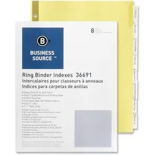 Business Source BSN 36691 — Business Source Insertable Tab Indexes - 8 Blank Tab(s) - 8.5 Divider Width x 11 Divider Length - Letter - 3 Hole Punched - Clear Tab(s) - 8 / Set