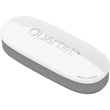 ACCO Brands QRT DFEB4 — Quartet Dry-Erase Board Eraser - 2 Width x 5 Length - Streak-free, Comfortable Grip, Dustless, Stain Resistant, Magnetic - White, Silver - Foam, Felt - 1Each